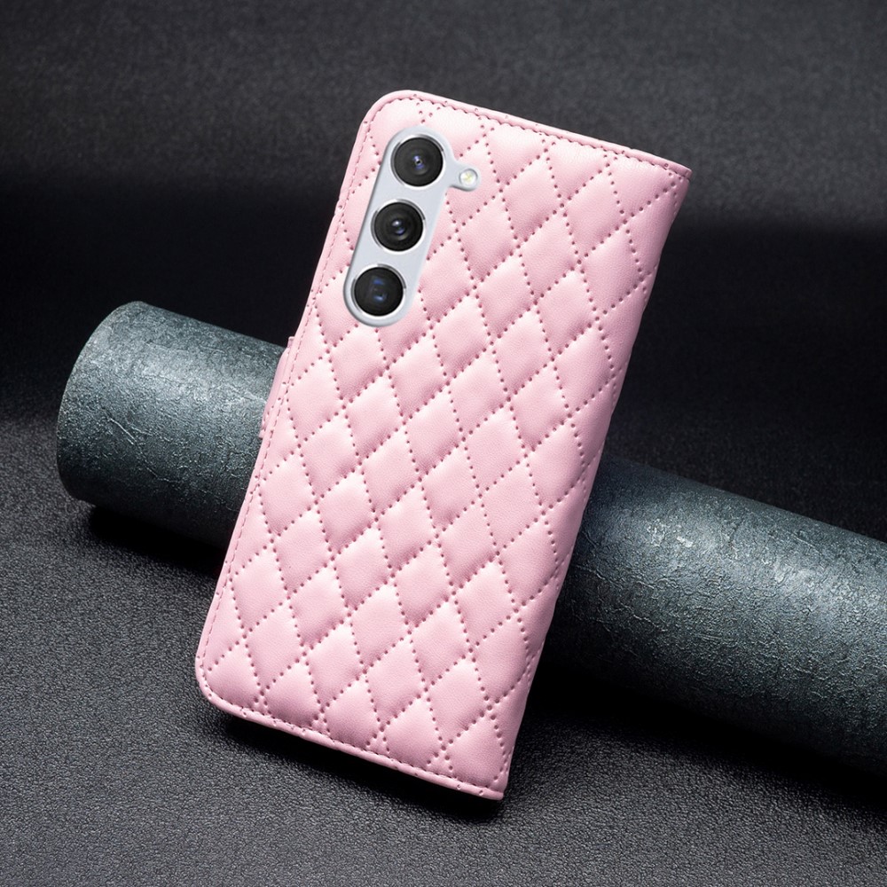  Samsung Galaxy S24 Fodral Diamond Läder Rosa