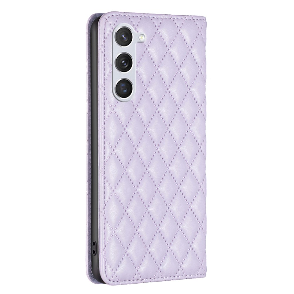 BINFEN BINFEN Galaxy S24 Fodral Diamond Flip Läder Lila