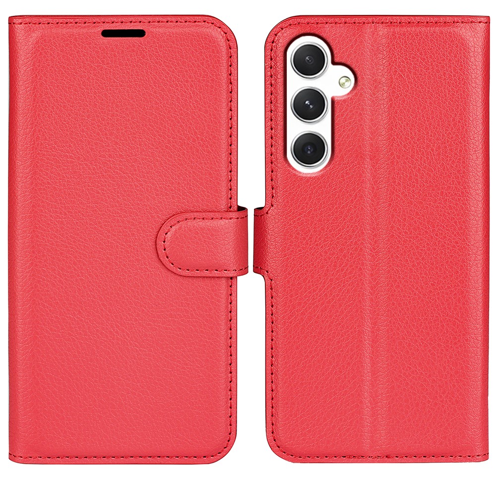  Samsung Galaxy S24 Fodral Litchi Läder Röd