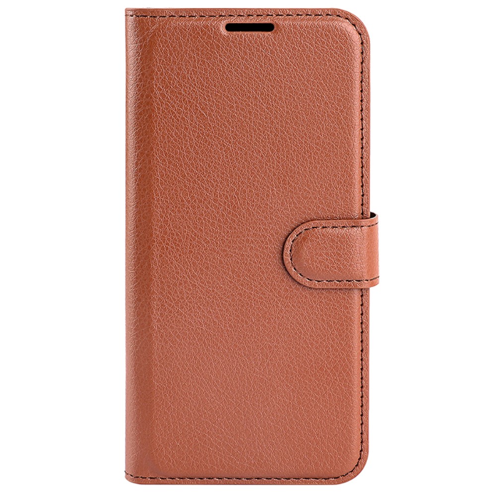  Samsung Galaxy S24 Fodral Litchi Läder Brun