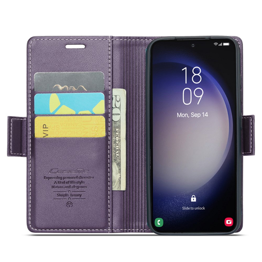 CASEME CASEME Galaxy S24 Fodral RFID Slim Läder Lila