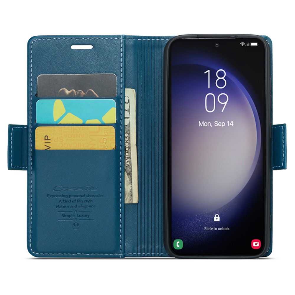 CASEME CASEME Galaxy S24 Fodral RFID Slim Läder Blå