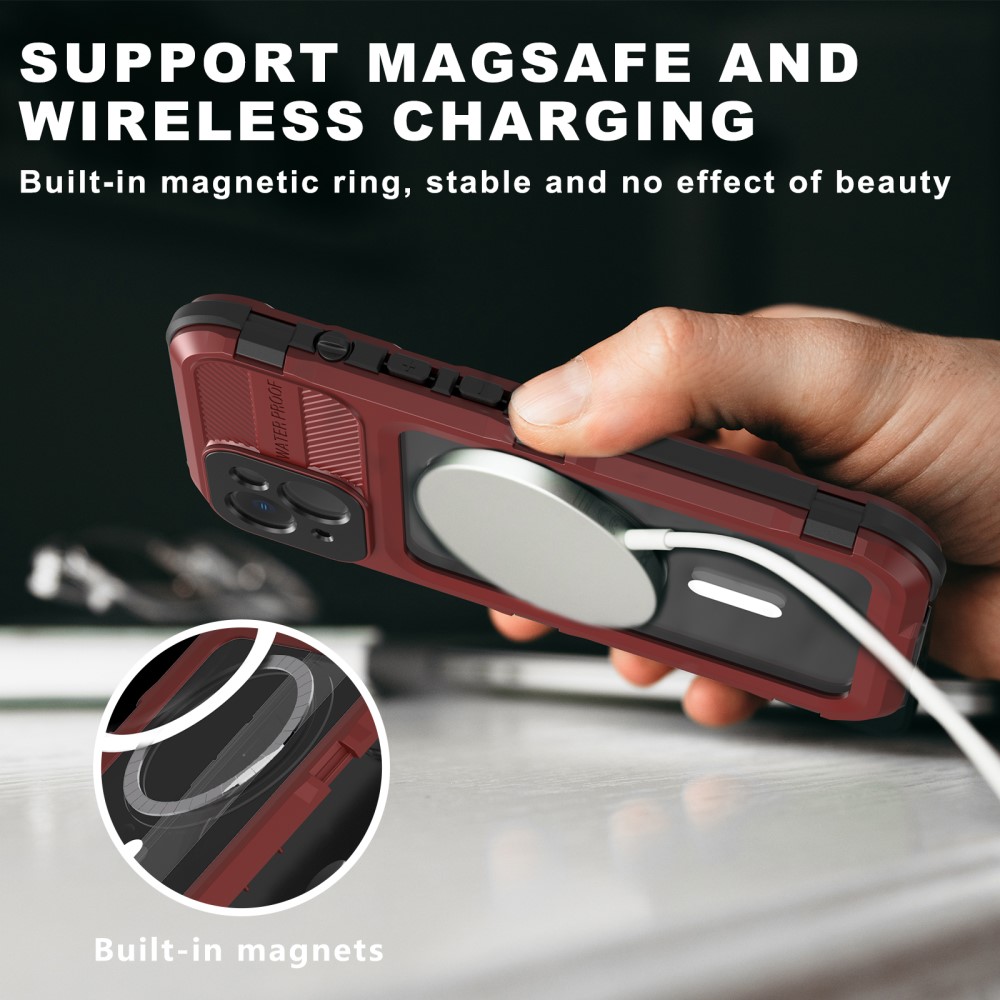 ShellBox ShellBox iPhone 14 MagSafe IP68 Aluminium Vattentät Skal Röd