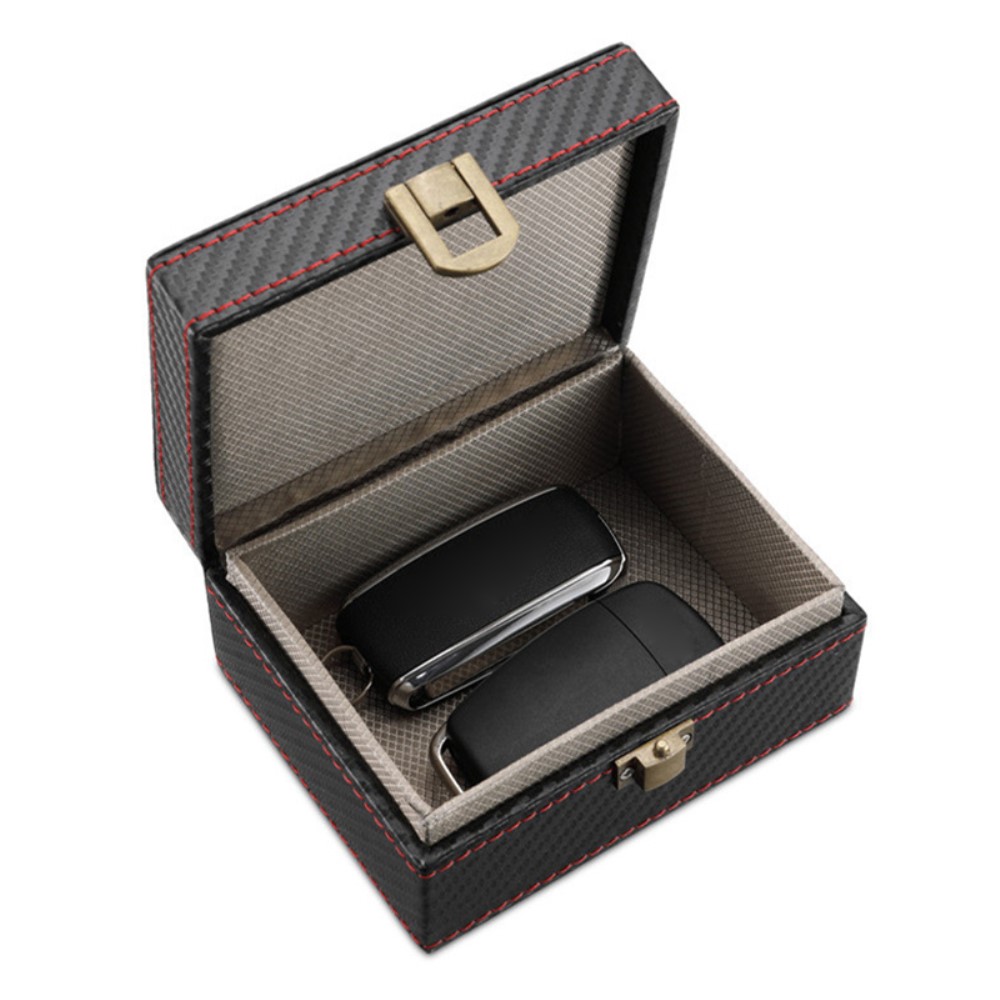  RFID Förvaringsbox/låda för Bilnyckel/Mobiltelefon Kolfibertextur (XL)