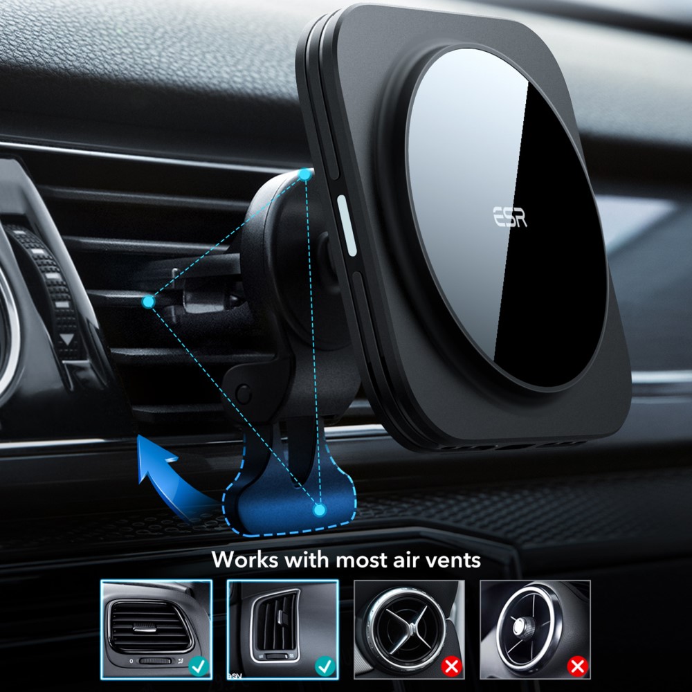 ESR ESR Magnetisk MagSafe HaloLock Billaddare Ventilation Svart