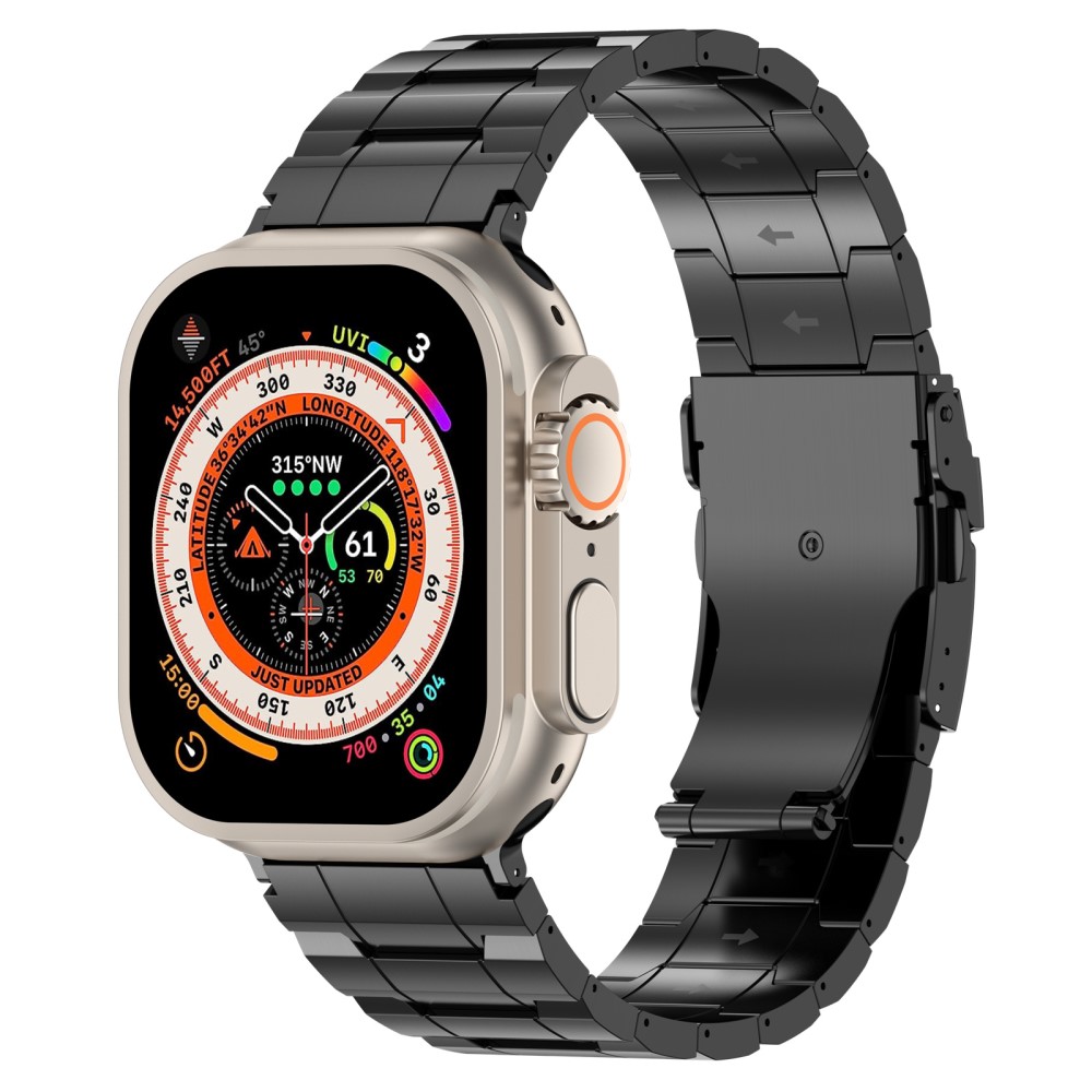  Apple Watch 42/44/45/46/49 mm Armband Steel Titanium Svart