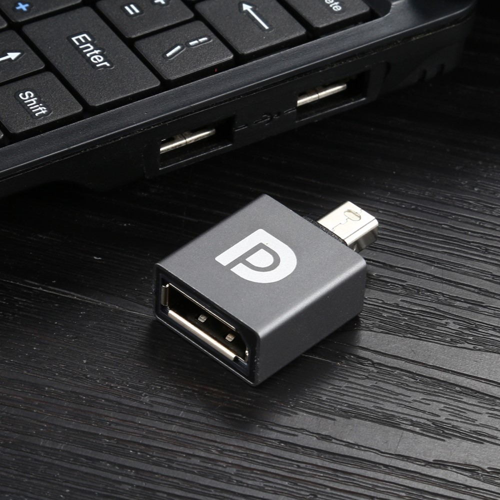  DisplayPort Hona till Mini DisplayPort Hane Adapter Grå