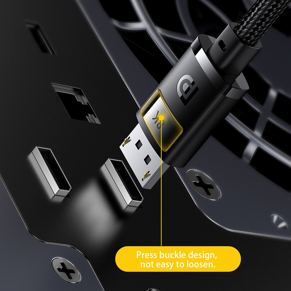 BASEUS Baseus DP DisplayPort Hane Kabel 2m, 8K Stöd Svart