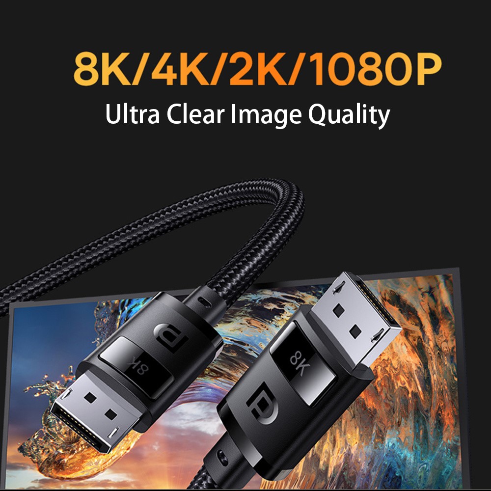 BASEUS Baseus DP DisplayPort Hane Kabel 3m, 8K Stöd Svart