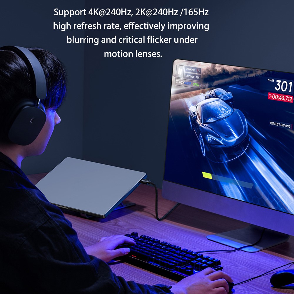 BASEUS Baseus DP DisplayPort Hane Kabel 5m, 8K Stöd Svart