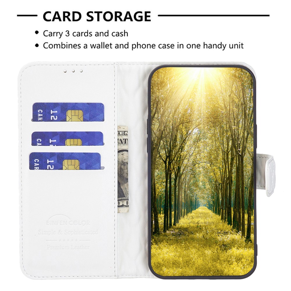  Samsung Galaxy A25 5G Fodral Diamond Läder Vit