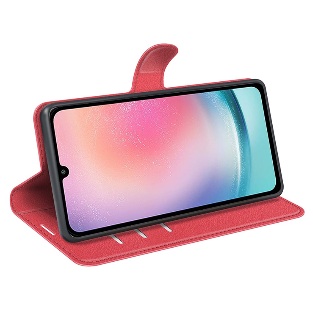  Samsung Galaxy A25 5G Fodral Litchi Läder Röd