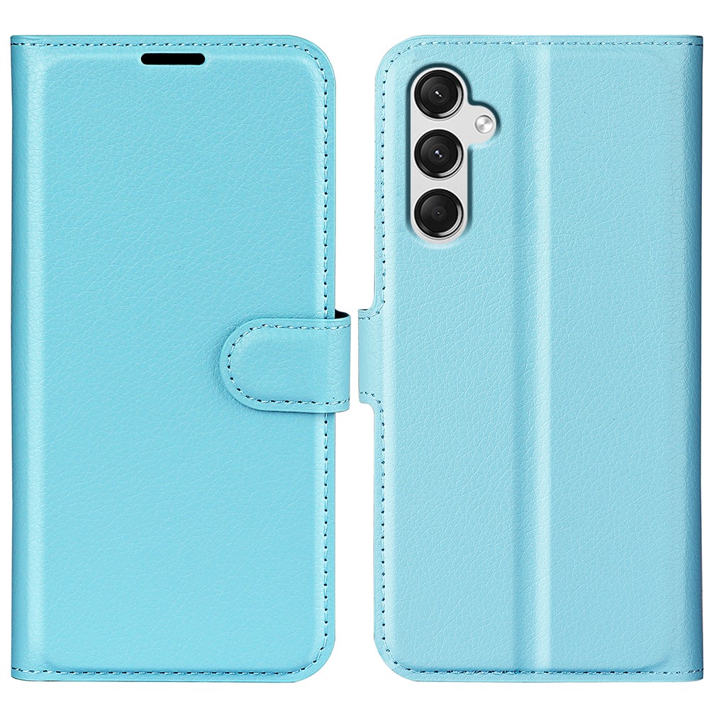  Samsung Galaxy A25 5G Fodral Litchi Läder Ljus Blå