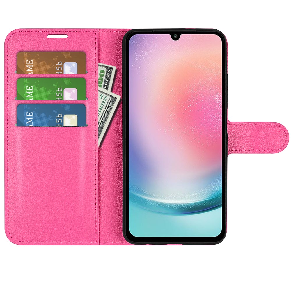  Samsung Galaxy A25 5G Fodral Litchi Läder Rosa