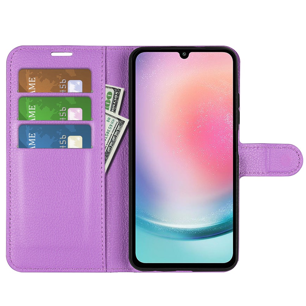  Samsung Galaxy A25 5G Fodral Litchi Läder Lila