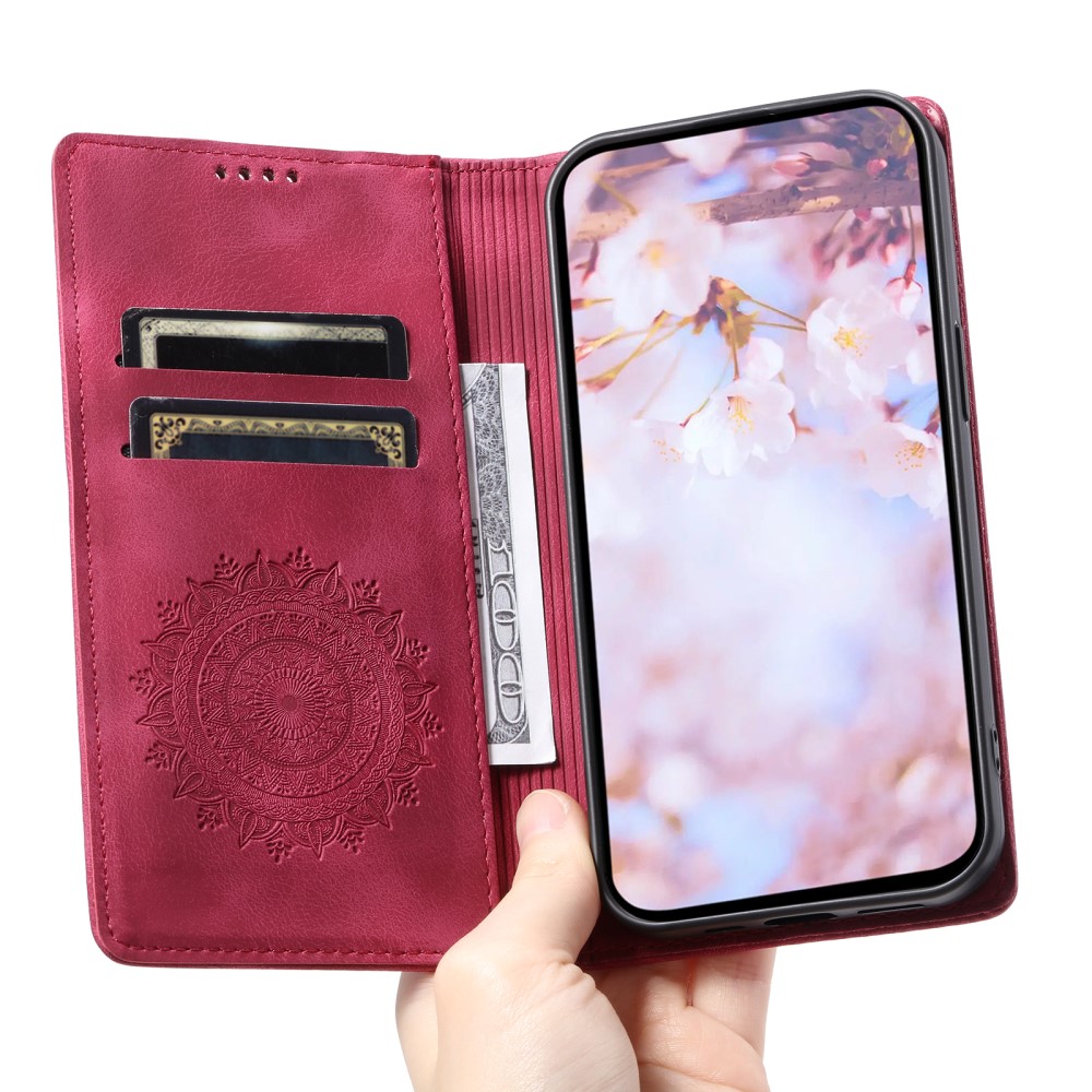  Samsung Galaxy A25 5G Fodral Flip Mandala Läder Rosa