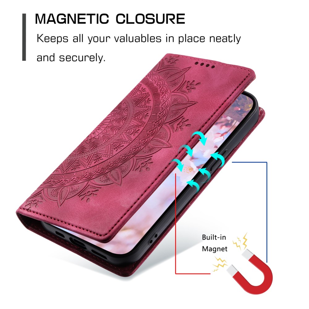  Samsung Galaxy A25 5G Fodral Flip Mandala Läder Rosa