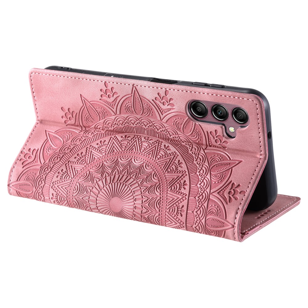  Samsung Galaxy A25 5G Fodral Flip Mandala Läder Roséguld