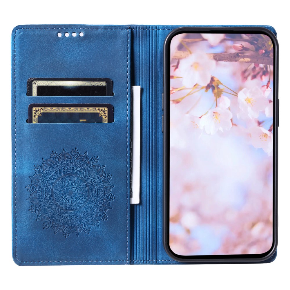  Samsung Galaxy A25 5G Fodral Flip Mandala Läder Blå
