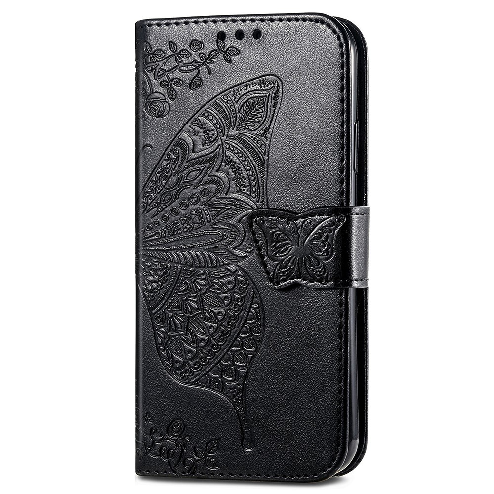 Samsung Galaxy A25 5G Fodral Läder Big Butterfly Svart