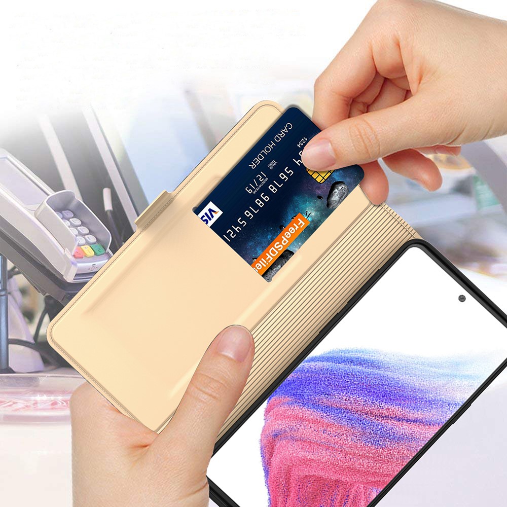  Samsung Galaxy A25 5G Fodral Slim Läder Guld
