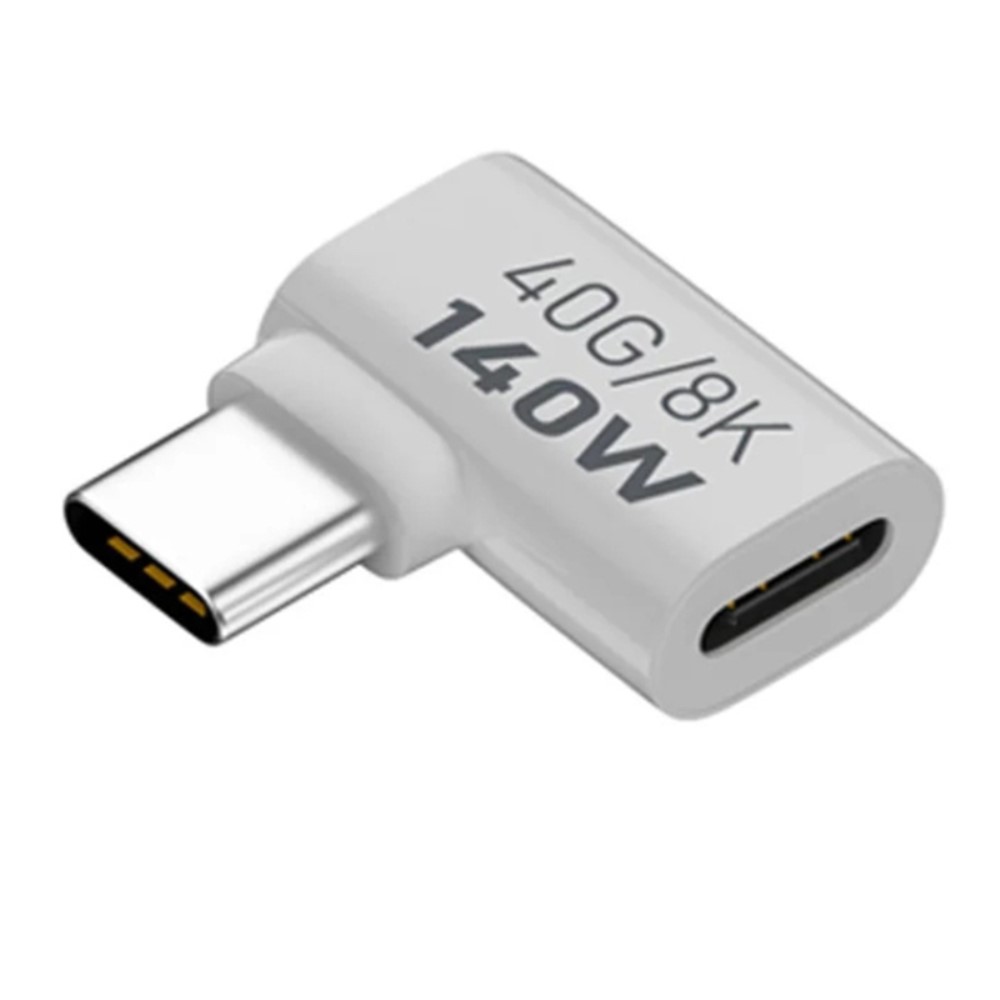  140W USB 3.1 USB-C Hane till USB-C Hona Adapter 8K 40Gbps Vit