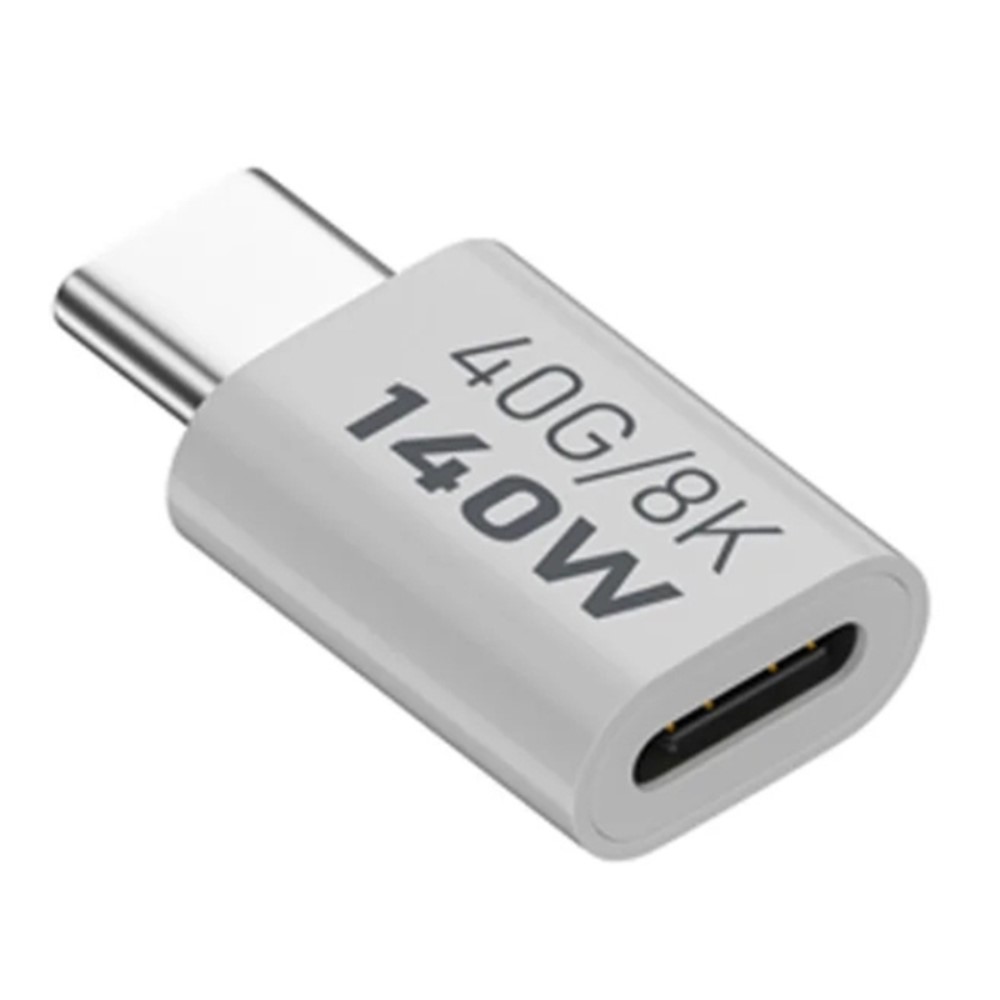  140W USB 3.1 USB-C Hane till USB-C Hona Adapter 8K 40Gbps Vit