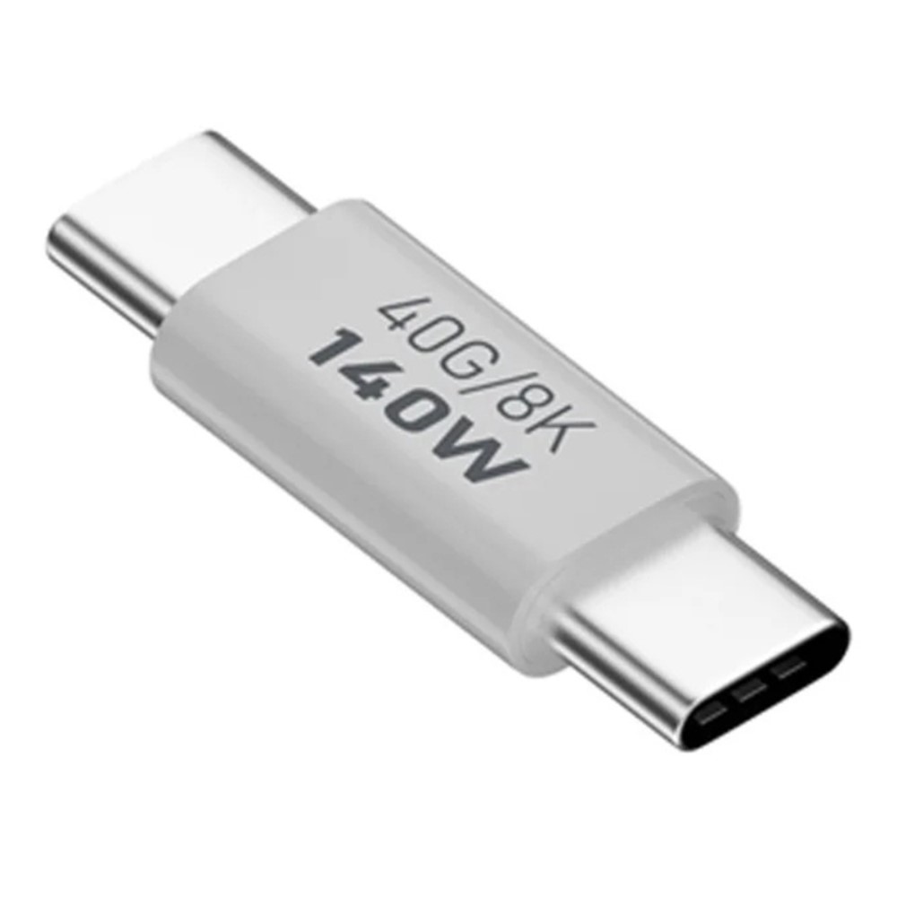  140W USB 3.1 USB-C Hane till USB-C Hane Adapter 8K 40Gbps Vit