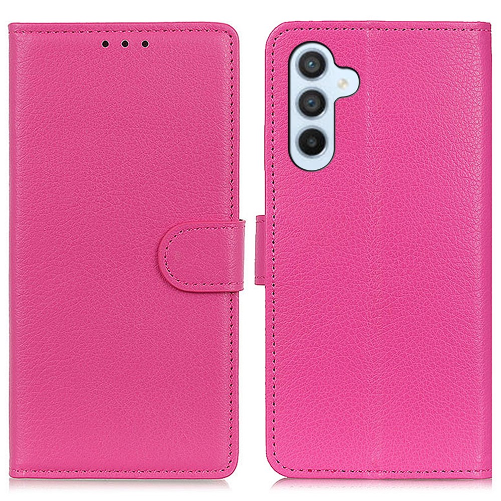  Samsung Galaxy S24 Fodral Läder Litchi Rosa
