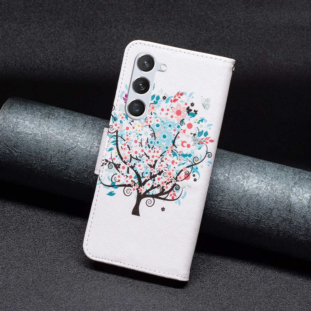  Samsung Galaxy S24 Fodral Med Tryck Blommigt Träd