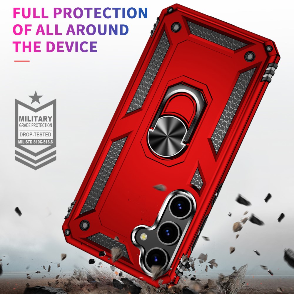  Samsung Galaxy S24 Skal Hybrid Armor Ring Röd
