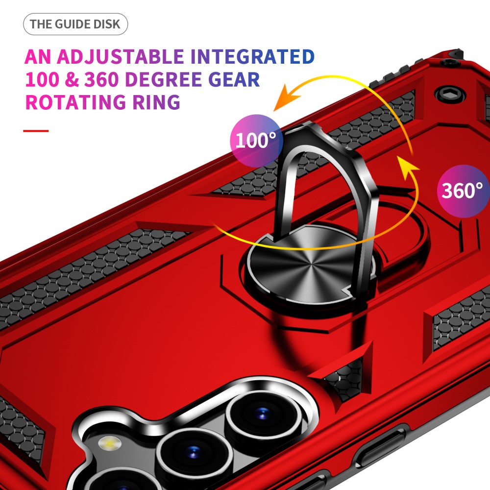  Samsung Galaxy S24 Skal Hybrid Armor Ring Röd