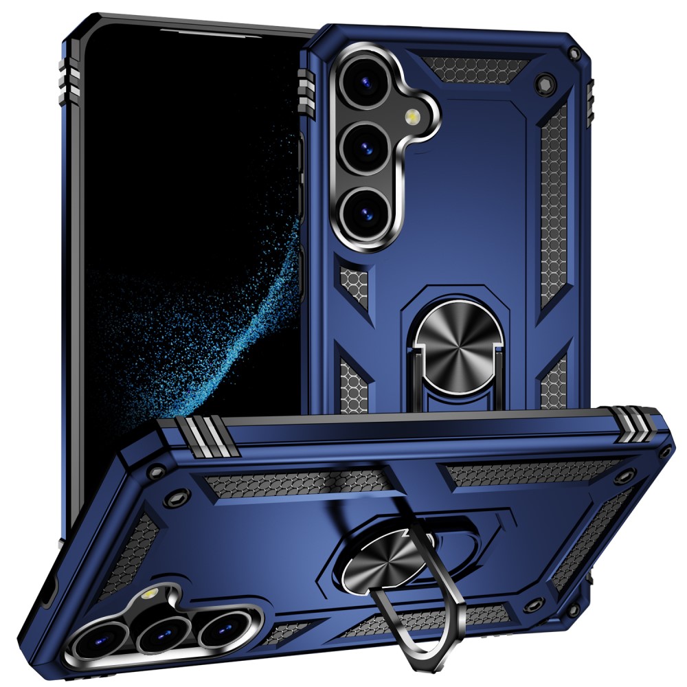  Samsung Galaxy S24 Skal Hybrid Armor Ring Blå