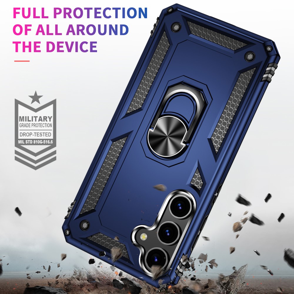  Samsung Galaxy S24 Skal Hybrid Armor Ring Blå
