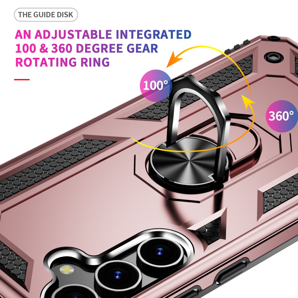  Samsung Galaxy S24 Skal Hybrid Armor Ring Roséguld