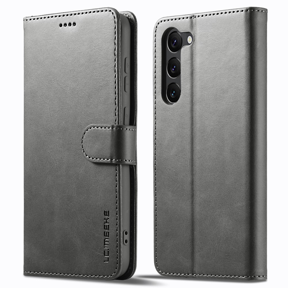 LC.IMEEKE LC.IMEEKE Samsung Galaxy S24 Fodral Läder Grå