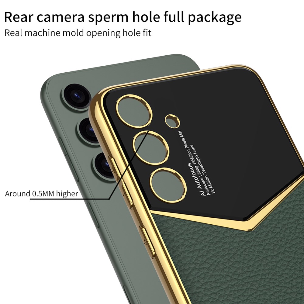 GKK GKK Galaxy S24 Skal Läder Hybrid Electroplate Kolfiber