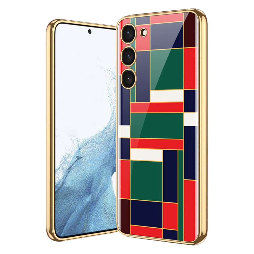 GKK GKK Galaxy S24 Skal Härdat Glas Electroplate Röd/Grön