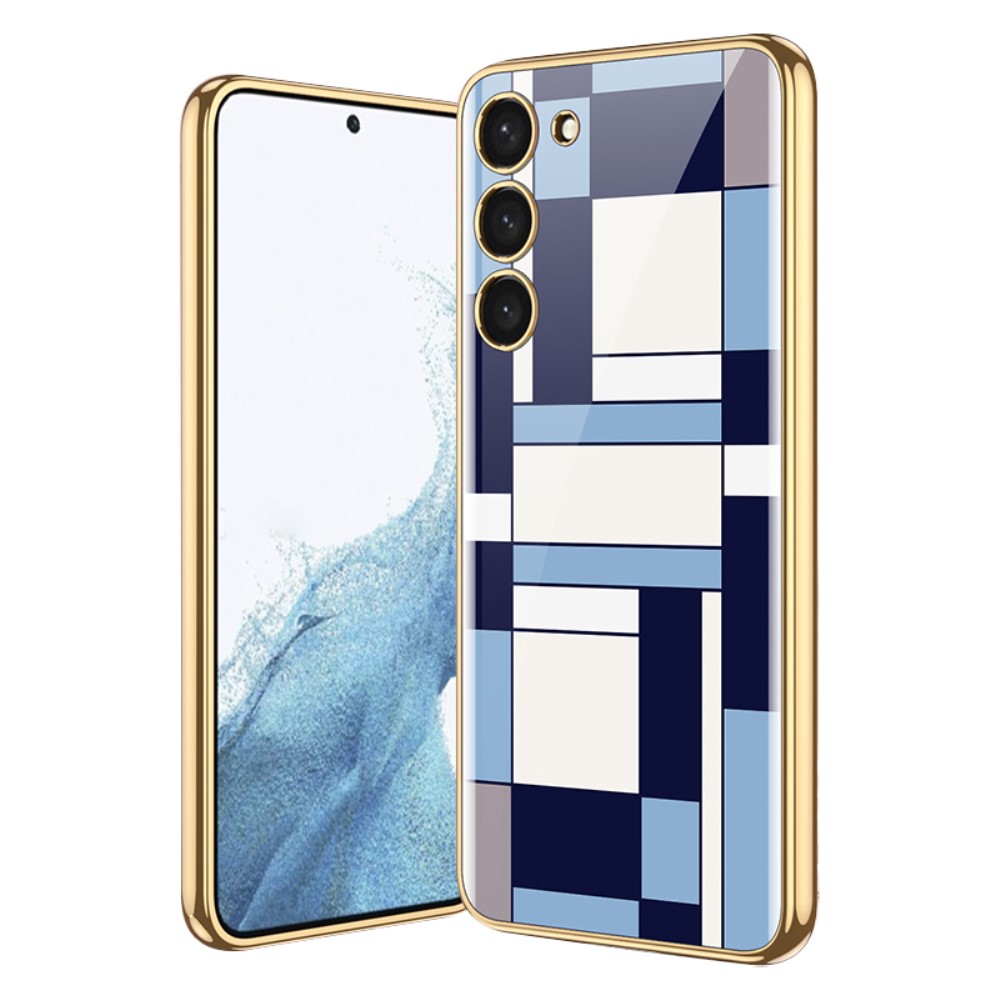 GKK GKK Galaxy S24 Skal Härdat Glas Electroplate Blå/Vit