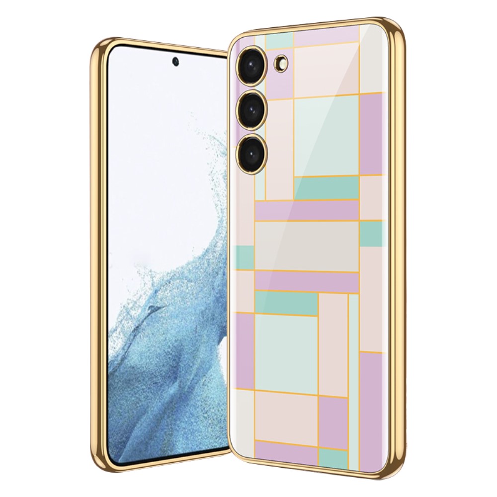 GKK GKK Galaxy S24 Skal Härdat Glas Electroplate Lila/Cyan