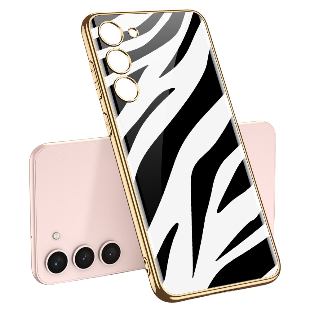 GKK GKK Galaxy S24 Skal Härdat Glas Electroplate Zebra