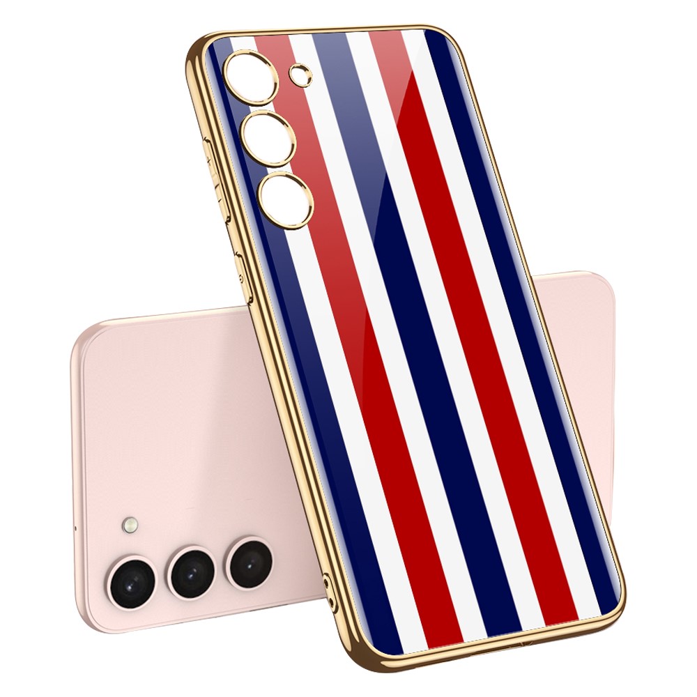 GKK GKK Galaxy S24 Skal Härdat Glas Electroplate Stripes