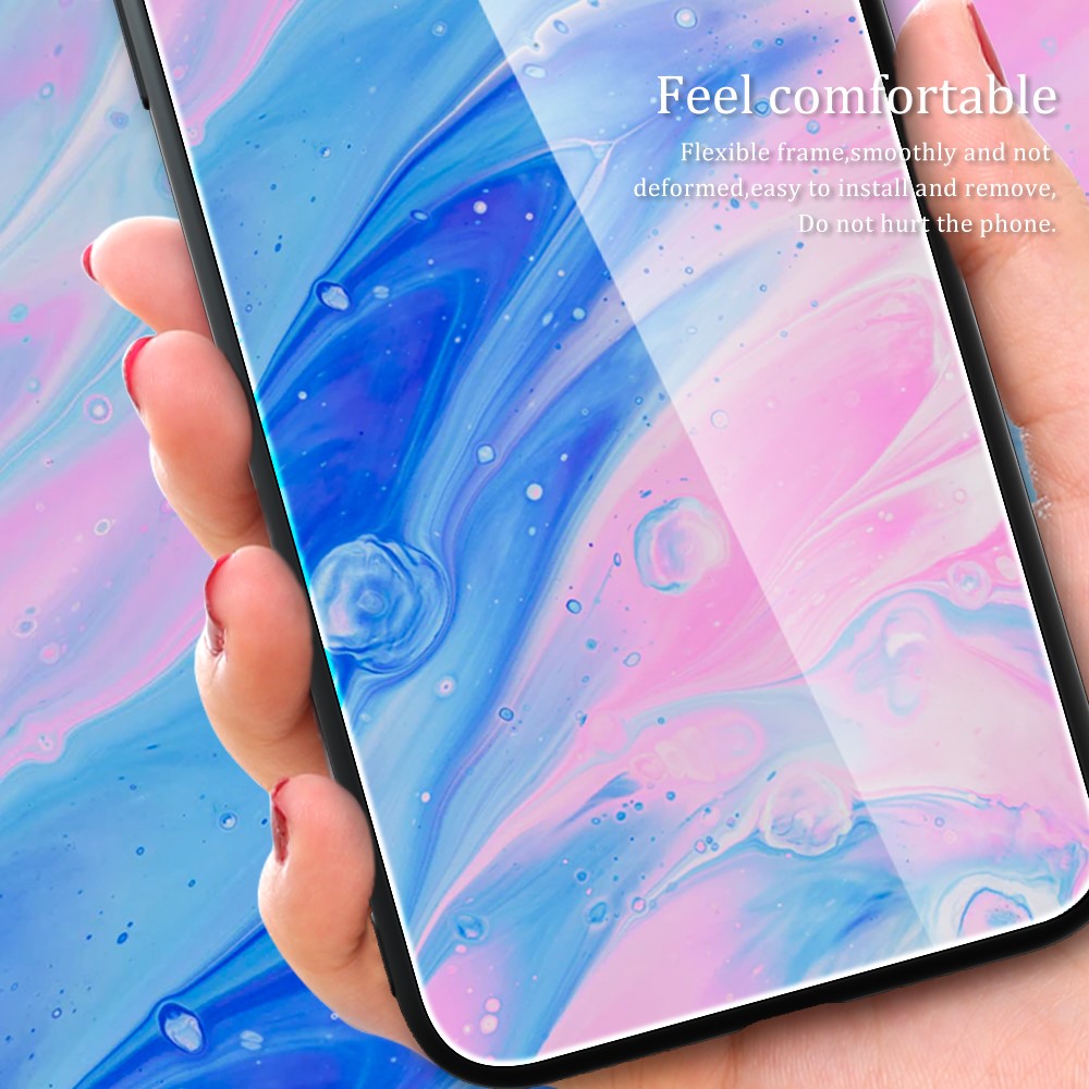  Samsung Galaxy S24 Skal Marmor Härdat Glas Beach