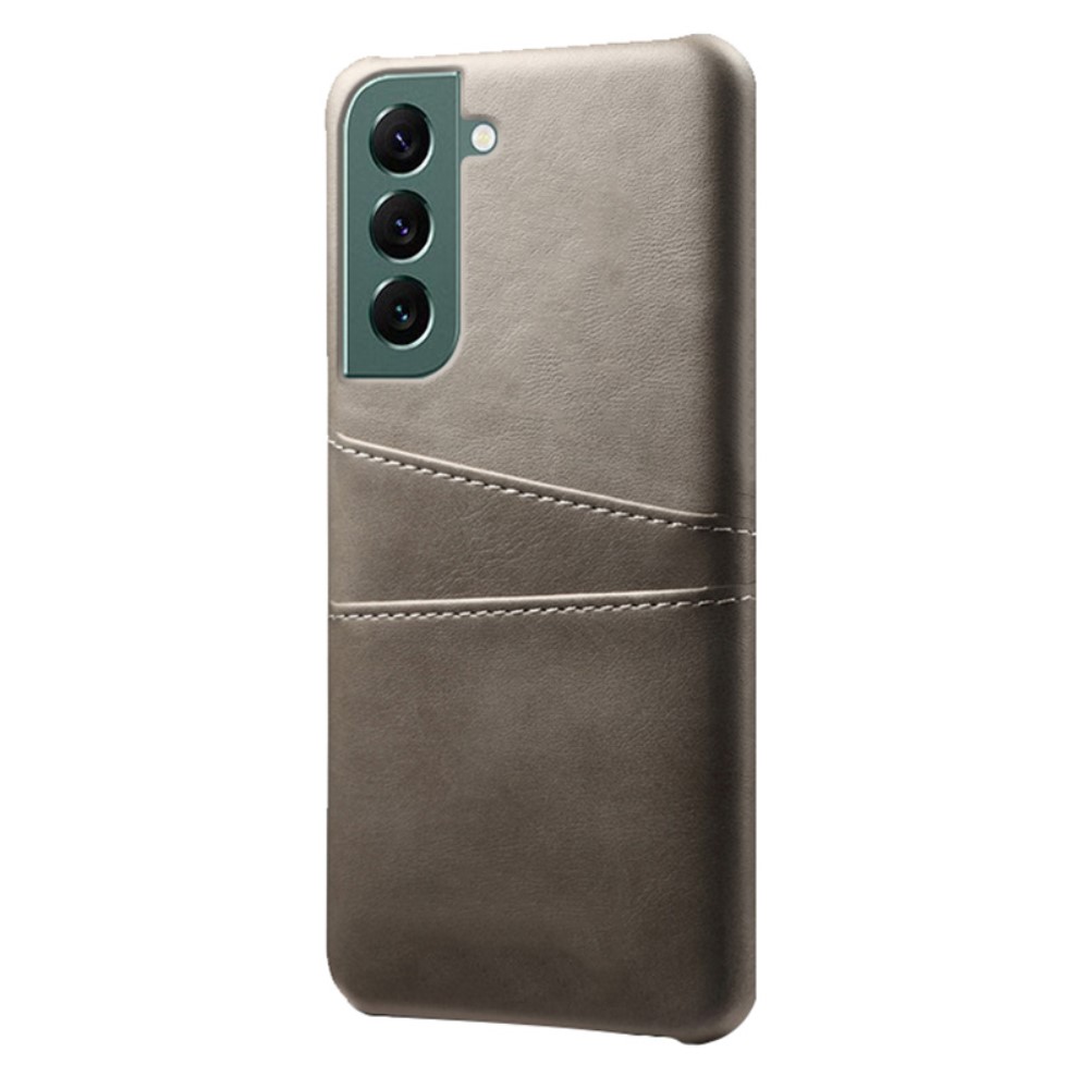  Samsung Galaxy S24 Läderbelagt Skal Med Kortfack Grå