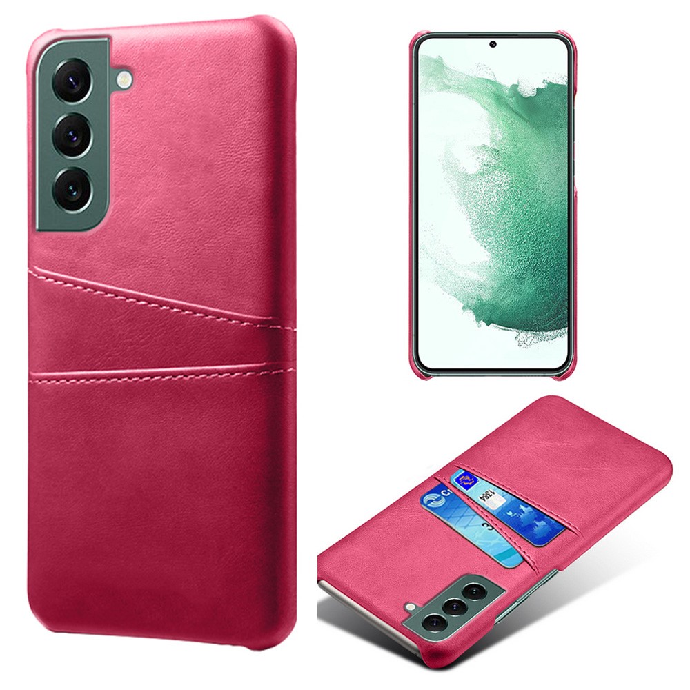  Samsung Galaxy S24 Läderbelagt Skal Med Kortfack Rosa