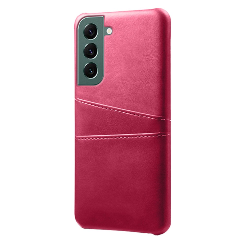  Samsung Galaxy S24 Läderbelagt Skal Med Kortfack Rosa