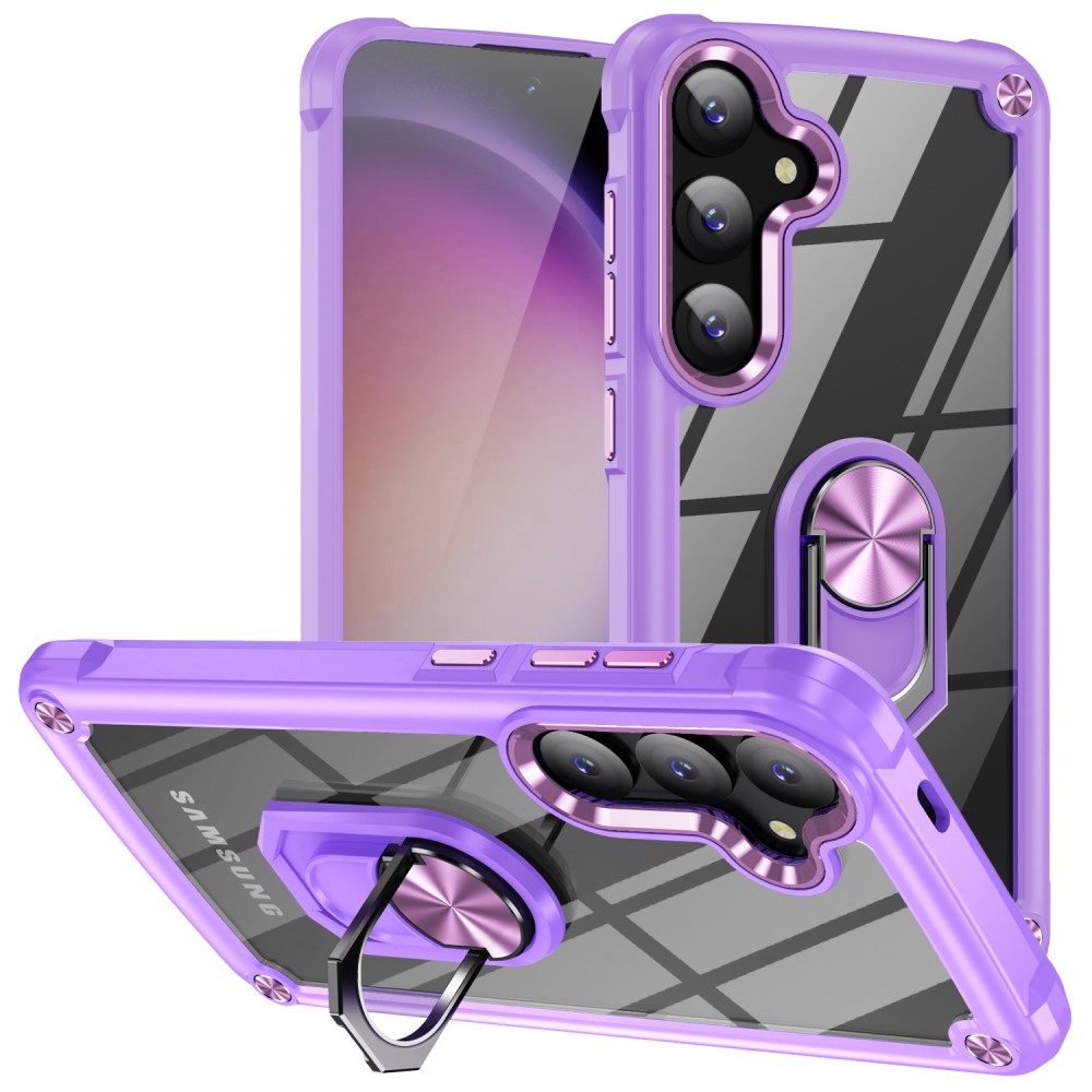  Samsung Galaxy S24 Skal Shockproof Ring Hybrid Lila