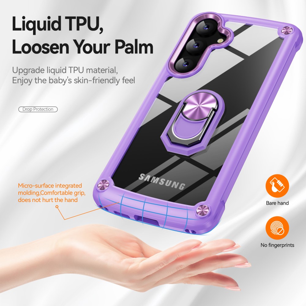  Samsung Galaxy S24 Skal Shockproof Ring Hybrid Lila