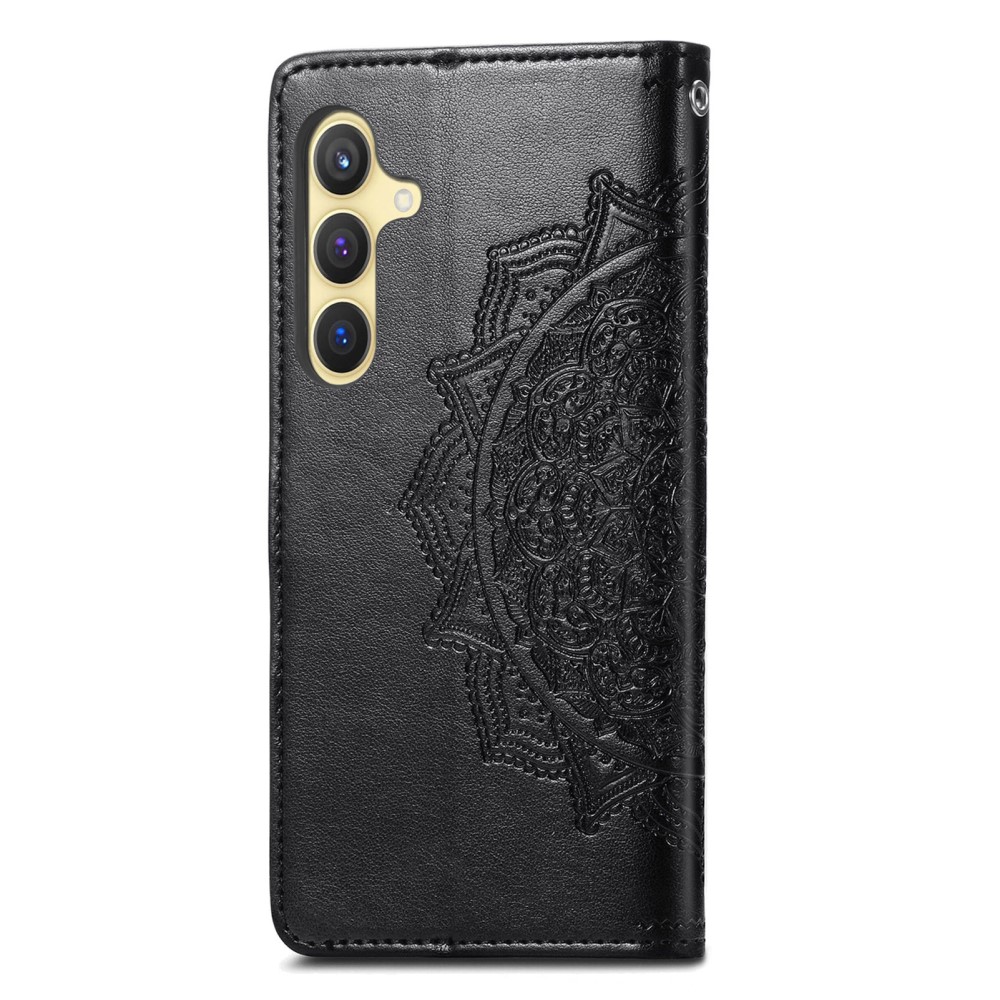  Samsung Galaxy S24 Fodral Mandala Tryck Svart