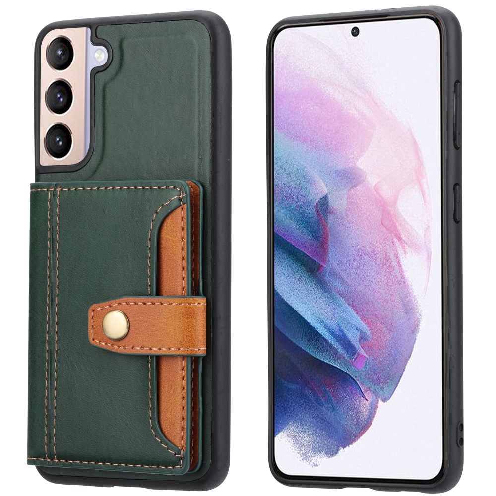  Samsung Galaxy S24 Skal Läder Med Plånboksfunktion Grön